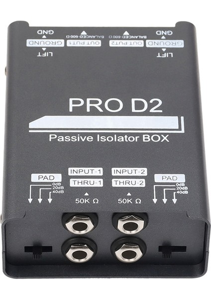 Yeni Pro D2 Çift Kanallı 6.5 Xlr Mikser Ses Izolatörü Akım Ses Gürültü Mikrofon Ortak Toprak Filtresi 20Hz - 20KHZ (Yurt Dışından)