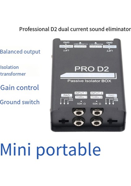 Yeni Pro D2 Çift Kanallı 6.5 Xlr Mikser Ses Izolatörü Akım Ses Gürültü Mikrofon Ortak Toprak Filtresi 20Hz - 20KHZ (Yurt Dışından) modelleri