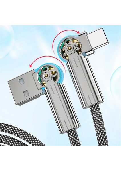 Hızlı Şarj USB Tip C Veri Kablosu 180 Derece Dönebilen Dirsek Oyun Veri Kablosu Cep Telefonu Şarj Veri Kablosu 1,5 M (Yurt Dışından) indirimleri
