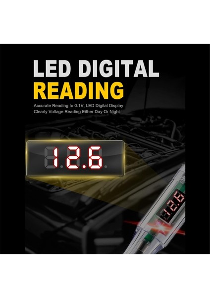 Test Işığı Otomotiv 5-90V Dijital LED Devre Test Cihazı, Voltaj Göstergeli, Otomatik Çift Yönlü Voltaj Test Cihazı (Yurt Dışından) fiyatları