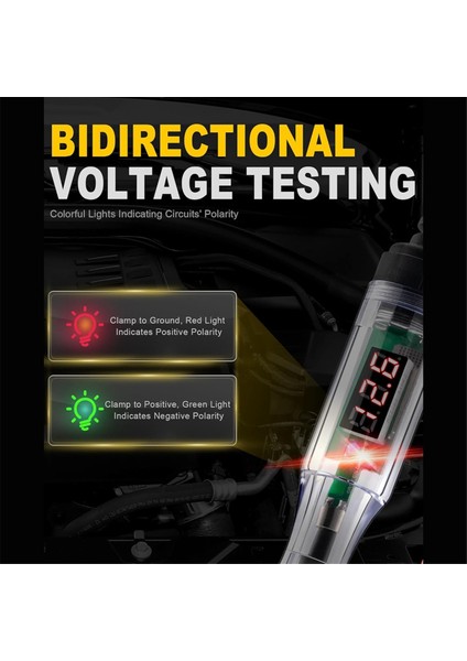 Test Işığı Otomotiv 5-90V Dijital LED Devre Test Cihazı, Voltaj Göstergeli, Otomatik Çift Yönlü Voltaj Test Cihazı (Yurt Dışından) modelleri