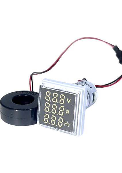 LED Dijital Voltmetre Ampermetre Hertz Metre AC6-500V Sinyal Işıkları Voltaj Akım Frekans Ölçer Gösterge Test Cihazı Beyaz (Yurt Dışından) indirimleri