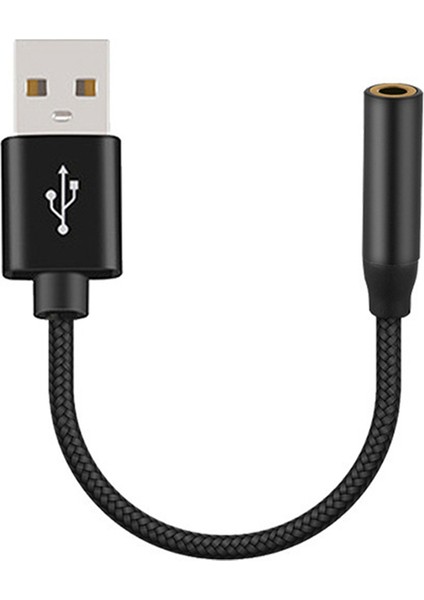 USB - 3,5 mm Ses Kablosu USB A - 3,5 mm Dişi Harici Stereo Ses Kartı Kulaklık Mikrofon Ses Adaptörü Siyah (Yurt Dışından) fiyatları