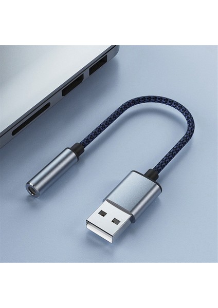 USB - 3,5 mm Ses Kablosu USB A - 3,5 mm Dişi Harici Stereo Ses Kartı Kulaklık Mikrofon Ses Adaptörü Siyah (Yurt Dışından) fırsatları