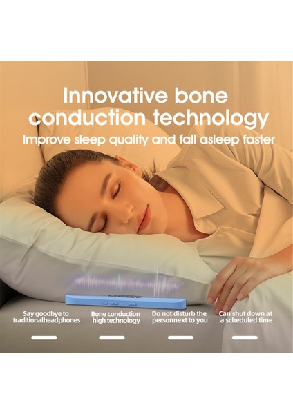 Kemik Iletimi Kablosuz Bluetooth Müzik Kutusu Uyku Hoparlörü LED Ekran Uyku Yastığı Bluetooth Küçük Hoparlör Mavi (Yurt Dışından) fırsatları