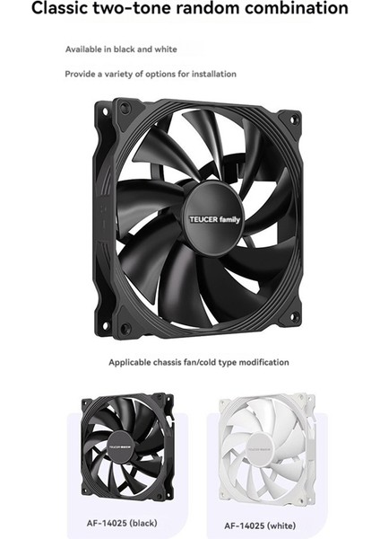 Teucer AF14025 Pc Soğutma Fanı 4pın Pwm 140MM Bilgisayar Kasası Soğutma Sistemi Fanı Düşük Gürültülü Pc Oyuncu Cpu Soğutucu Siyah (Yurt Dışından) modelleri