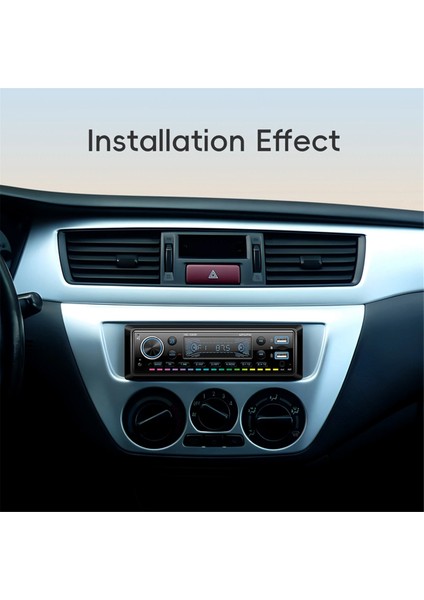 Tek Din Araba Stereo Bluetooth Ses Fm Alıcı Müzik Radyo Mp3 Çalar Desteği Aux USB Şarj Renkli Işık (Yurt Dışından) modelleri