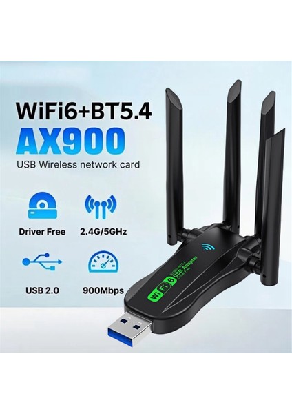 900MBPS Wifi Ağ Kartı 2.4g/5ghz Bluetooth 5.4 Wi-Fi Dongle AX900 USB 4 Antenli Kablosuz Alıcı Pc/dizüstü Bilgisayar Için (Yurt Dışından) modelleri