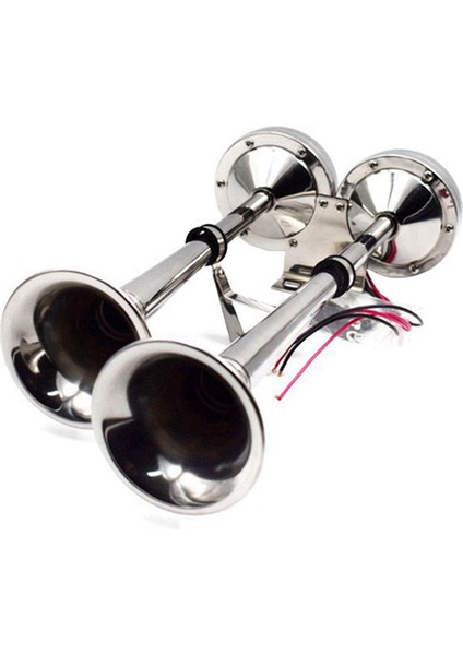 Deniz Çift Korna Kornası Deniz Paslanmaz Çelik Elektrikli Korna 18-1/2 Inç 12V Çift/çift Borulu Korna Flüt Korna Afı Gümüş (Yurt Dışından)