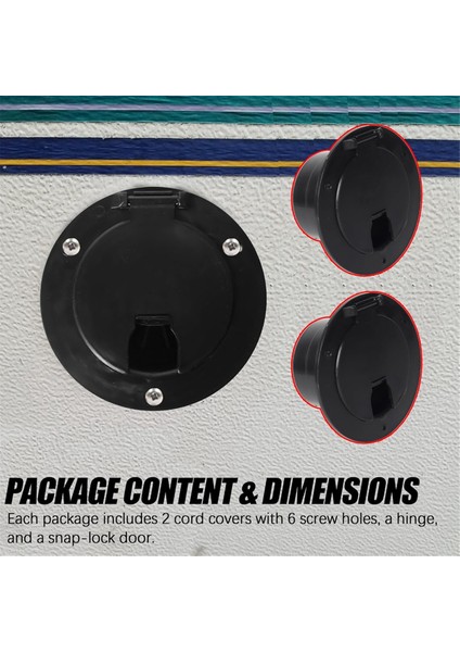 2'li Paket, Siyah Karavan Ambar Kapağı, Karavan Römorku Için Yuvarlak Elektrik Kablosu Kapağı, Vidalı Karavan Güç Kablosu Kapağı (Yurt Dışından) modelleri