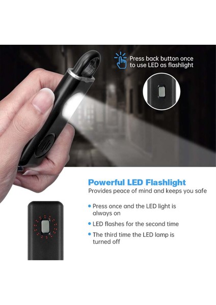 Herkes Için Orijinal Kişisel Koruma Sireni - 130 Db Siren Strobe ve Anahtarlık AF2004 Soygun Önleme Yardım Çağrısı (Yurt Dışından) fiyatları