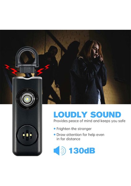 Herkes Için Orijinal Kişisel Koruma Sireni - 130 Db Siren Strobe ve Anahtarlık AF2004 Soygun Önleme Yardım Çağrısı (Yurt Dışından) modelleri