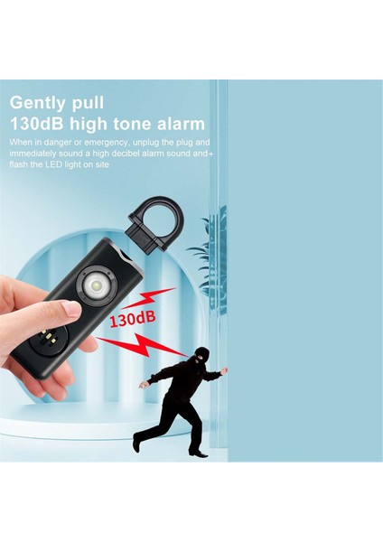 Herkes Için Orijinal Kişisel Koruma Sireni - 130 Db Siren Strobe ve Anahtarlık AF2004 Soygun Önleme Yardım Çağrısı (Yurt Dışından) fırsatları