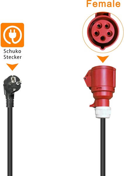 Ev Şarj Cihazı Dişi Fiş 5 Pin Soket Adaptörü 16A 3 Fazlı 11KW Taşınabilir Şarj Cihazı Ab Fişi ile Bağlantı (Yurt Dışından) modelleri