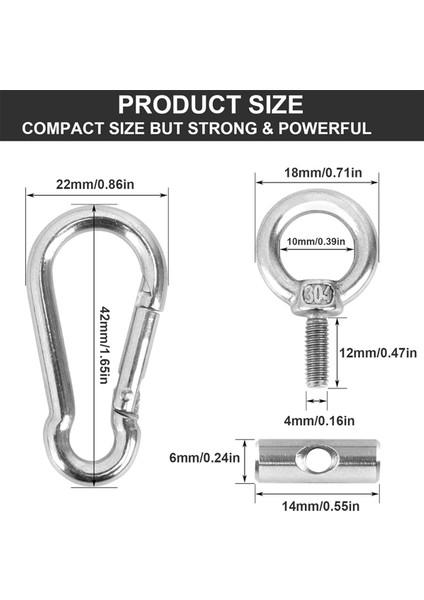 10 Adet Tente Rayı Durdurucu 6mm, 10 Karabina, 304 Paslanmaz Çelik Karavan Tente Kancaları, Işıklar, Kamp Tenteleri Için (Yurt Dışından) fiyatları