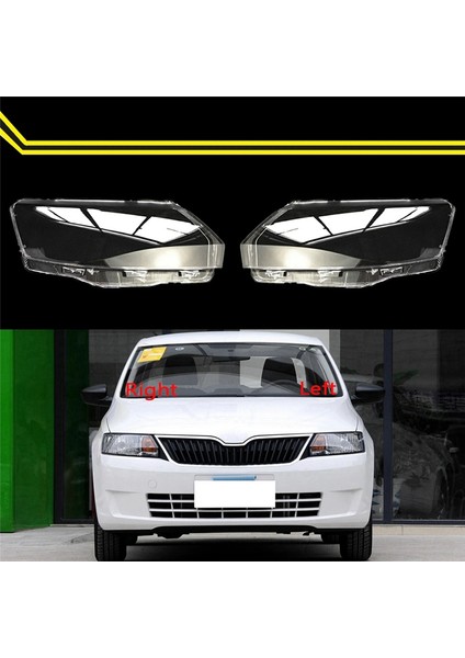 Skoda Rapid 2013-2016 Için Araba Ön Far Camı Far Şeffaf Abajur Lamba Kabuğu Otomatik Lens Kapağı Tasarımı (Yurt Dışından)