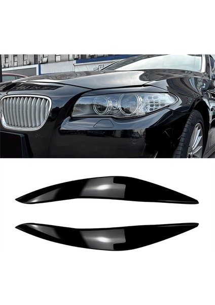 Bmw 5 Serisi F10 F11 2011-2014 Başları Için Parlak Siyah Ön Far Kapağı Süsleme Şeridi Kaş Kapağı Trim Çıkartması (Yurt Dışından) modelleri
