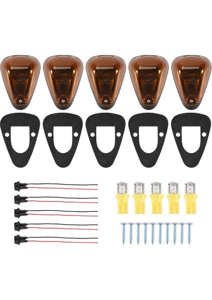 Ford F150 F250 F350 F450 F550 F65 E150 1999-2016 Için 5'li Kabin Işaret Lambası Amber Lensli Tavan Farları ve Kabloları (Yurt Dışından)