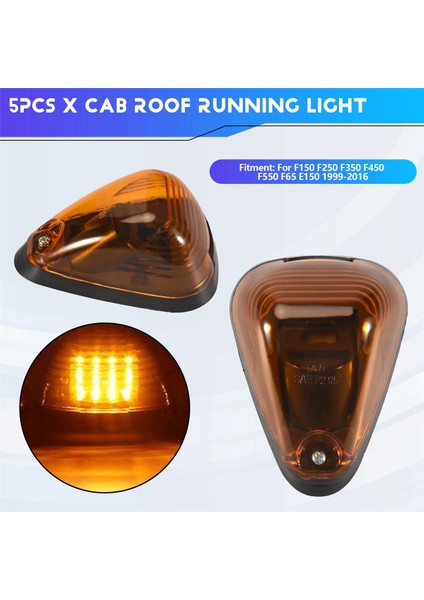 Ford F150 F250 F350 F450 F550 F65 E150 1999-2016 Için 5'li Kabin Işaret Lambası Amber Lensli Tavan Farları ve Kabloları (Yurt Dışından) fırsatları