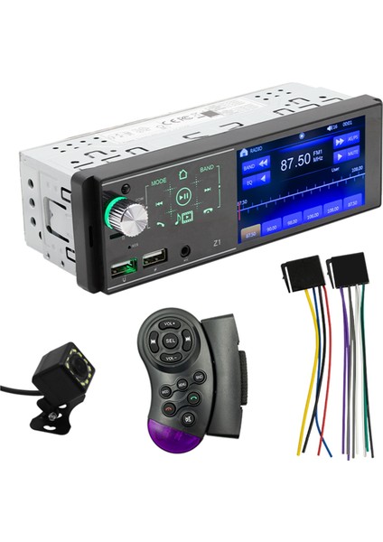 Araba Radyo Tek Din Araba Stereo Alıcısı, 4.1 Inç Dokunmatik Ekran Bluetooth Mp5 Oynatıcı, Ayna Bağlantısı + Geri Görüş Kamerası Swc (Yurt Dışından)