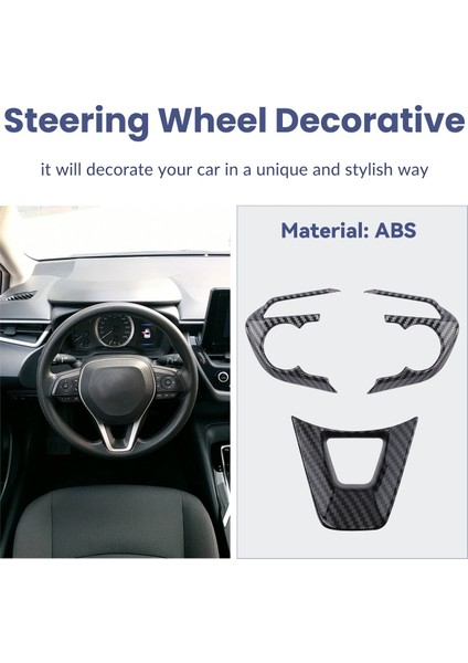 Toyota Cross 2019-2021 Araç Karbon Fiber Stil Direksiyon Simidi Düğme Kapağı Döşeme Dekoratif Çerçeve Etiket Aksesuarları (Yurt Dışından) fırsatları