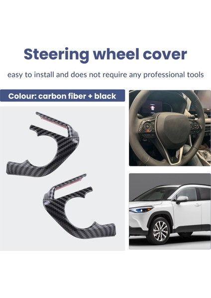 Toyota Cross 2019-2021 Araç Karbon Fiber Stil Direksiyon Simidi Düğme Kapağı Döşeme Dekoratif Çerçeve Etiket Aksesuarları (Yurt Dışından) indirimleri