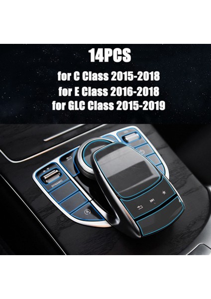 Mercedes Benz Ce Glc W213 W205 X253 2015-2019 Için 14 Adet Merkezi Kontrol Medya Düğmesi Fare Ekran Tpu Koruyucu Film (Yurt Dışından) fiyatları