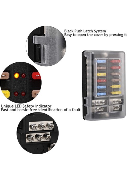 12V 12 Yollu Deniz Sigorta Bloğu Sigorta Paneli, Topraklama ve 12 Volt Sigorta Kutusu ile Araba, Otomotiv, Tekne, Karavan, Rzr Için (Yurt Dışından) modelleri