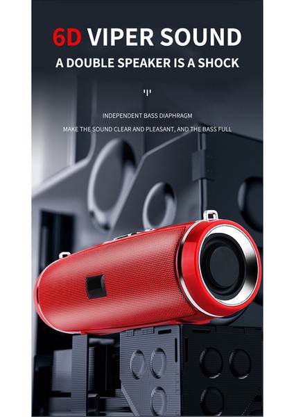 Açık Hava Kablosuz Stereo 3D Surround Bluetooth 4.0 Hoparlör Bluetooth Yüksek Güçlü Taşınabilir Bas Hoparlör Siyah (Yurt Dışından) indirimleri