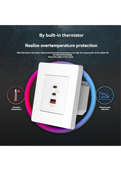 65W Hızlı Şarj Pd3.0 Duvar Prizi Şarj Cihazı Gan Soketi 3 Port Tip C USB A Aşırı Sıcaklık Koruması A (Yurt Dışından) fırsatları