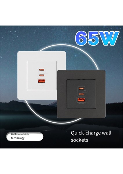 65W Hızlı Şarj Pd3.0 Duvar Prizi Şarj Cihazı Gan Soketi 3 Port Tip C USB A Aşırı Sıcaklık Koruması A (Yurt Dışından) indirimleri