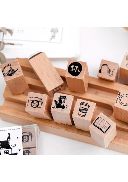 Adet/takım Sevimli Karikatür Mini Desen Ahşap Pullar Sıradan Yaşam Güzel Dünya Takvim Planlayıcı Damga Scrapbooking A (Yurt Dışından) fiyatları