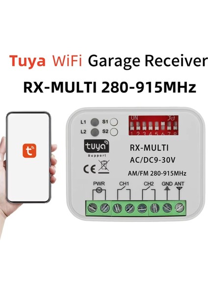 Tuya Wifi Garaj Kapısı Alıcısı 2 Kanallı Evrensel Kapı Alıcısı 280-915 Mhz Uzaktan Kumanda Anahtarı 9-30 V Için Çoklu Frekans (Yurt Dışından) fiyatları
