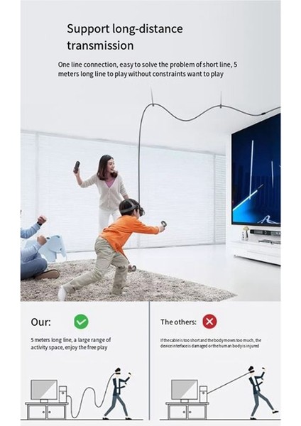 Meta / Oculus Quest 3 Bağlantı Kablosu 5m Vr Veri Kablosu 2A Hızlı Şarj 5gbps Yüksek Hızlı Veri Aktarım Kablosu (Yurt Dışından) fırsatları