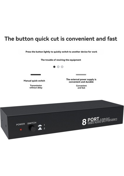 Av Splitter 2 Giriş 8 Çıkış Kompozit Video Rca Splitter 8 Yollu 3 Rca Splitter Amplifikatör Dağıtıcı 2 Giriş 8 Çıkış Anahtar Kutusu (Yurt Dışından) modelleri