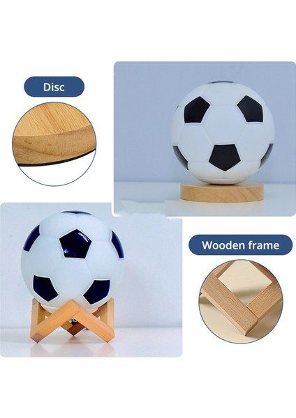 Futbol Gece Lambası USB LED Dairesel Masif Ahşap Cam Küçük Masa Lambası Başucu Yatak Odası Çalışma Odası Dekorasyon Aydınlatması (Yurt Dışından) indirimleri