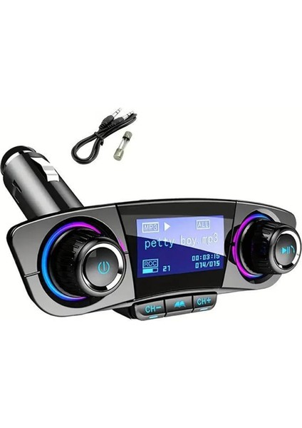 Kart Yuvalı, Aux Kablosuz Alıcılı, Çok Işlevli Araç USB Müzik Çalarlı, Eller Serbest Aramalı, Telefon Şarj Cihazlı Araç Mp3 Çalar (Yurt Dışından)