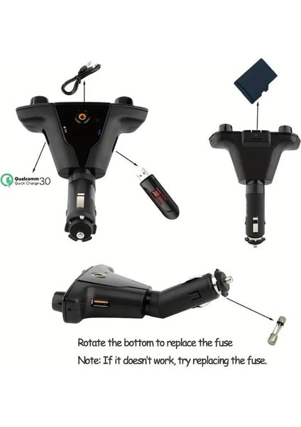 Kart Yuvalı, Aux Kablosuz Alıcılı, Çok Işlevli Araç USB Müzik Çalarlı, Eller Serbest Aramalı, Telefon Şarj Cihazlı Araç Mp3 Çalar (Yurt Dışından) fiyatları