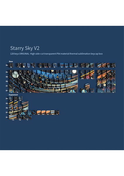 Yıldızlı Gökyüzü Kiraz Tuş Başlıkları Pbt Malzeme Yan Harf Boya Alt Tuş Başlıkları Mekanik Klavye Iso Ansı Düzeni B (Yurt Dışından) modelleri
