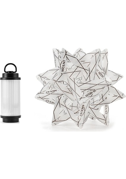 Ise Mount Kamp Lambası Kutup Yıldızı Renkli Abajur Altın Düz Şeker Abajur Kamp Lambası + Beyaz Abajur (Yurt Dışından)