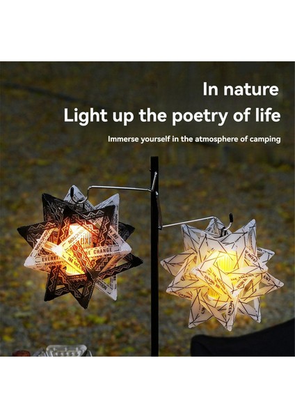 Ise Mount Kamp Lambası Kutup Yıldızı Renkli Abajur Altın Düz Şeker Abajur Kamp Lambası + Beyaz Abajur (Yurt Dışından) fırsatları