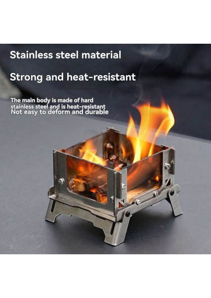 Ise Mount Mini Kömür Sobası Paslanmaz Çelik Kamp Odun Sobası Rafı Masaüstü Şenlik Ateşi Sobası Piknik, Ev, Açık Hava (Yurt Dışından) fırsatları