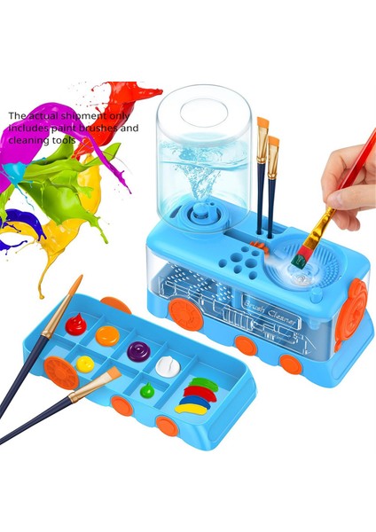 Akrilik ve Suluboya Resimleri Için Tepsi, Tutucu ve Drenajlı Geliştirilmiş Karikatür Boya Fırçası Temizleyici Mavi (Yurt Dışından) fiyatları