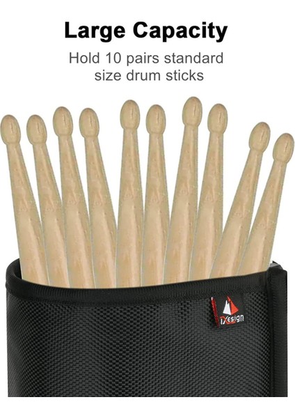 Txesign Davul Çubuğu Tutucu Davul Çubuğu Çantası Davul Çubukları Fırçalar Tokmaklar 10 Çifte Kadar Davul Setine Bağlanan Iki Askı Siyah (Yurt Dışından) modelleri