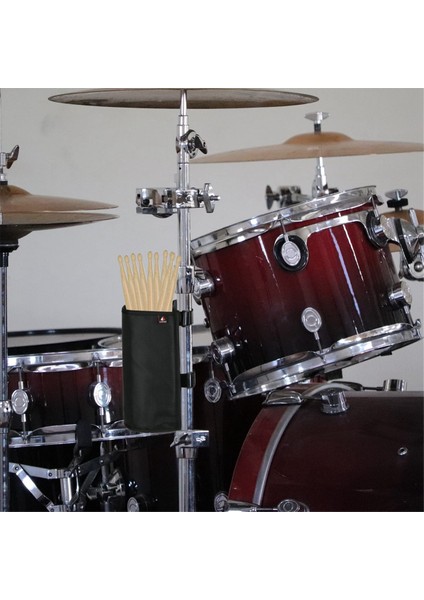 Txesign Davul Çubuğu Tutucu Davul Çubuğu Çantası Davul Çubukları Fırçalar Tokmaklar 10 Çifte Kadar Davul Setine Bağlanan Iki Askı Siyah (Yurt Dışından) indirimleri