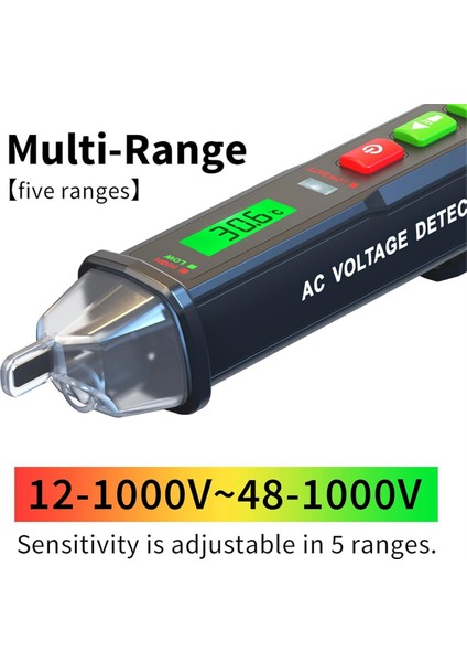 Voltaj Dedektörü - Temassız Voltaj Test Cihazı, Ayarlanabilir Hassasiyet, Güç Test Cihazı, Alan Hattı Test Cihazı, Elektrik Test Cihazı (Yurt Dışından) fiyatları