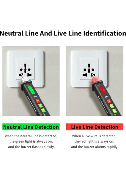 Voltaj Dedektörü - Temassız Voltaj Test Cihazı, Ayarlanabilir Hassasiyet, Güç Test Cihazı, Alan Hattı Test Cihazı, Elektrik Test Cihazı (Yurt Dışından) fırsatları