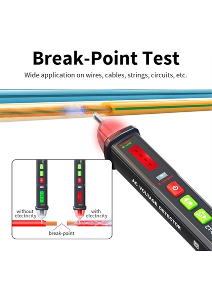 Voltaj Dedektörü - Temassız Voltaj Test Cihazı, Ayarlanabilir Hassasiyet, Güç Test Cihazı, Alan Hattı Test Cihazı, Elektrik Test Cihazı (Yurt Dışından) indirimleri