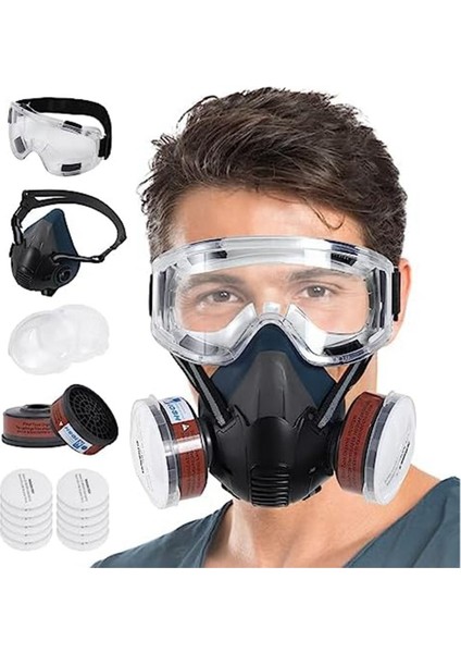 Filtreli Solunum Gaz Maskesi, Kimyasallar, Organik Buhar, Toz Dumanları, Boya Spreyi ve Ağaç Işleme Için Solunum Maskesi (Yurt Dışından)