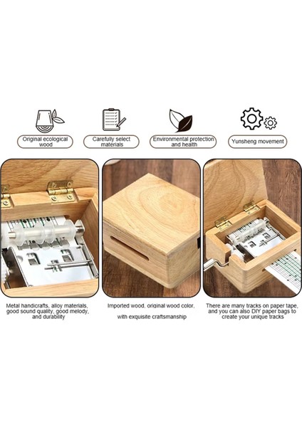 15 Ton El Kranklı Müzik Kutusu, Kağıt Bant Delgeçli Ahşap Müzik Kutusu, Kağıt Beste Hareketi, Kendin Yap Müzik Besteleme (Yurt Dışından) fırsatları